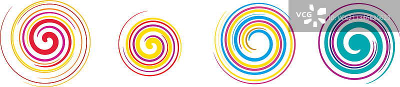 圆形螺旋涡旋涂抹元素图片素材