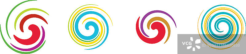 圆形螺旋涡旋涂抹元素图片素材