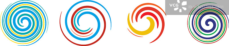 圆形螺旋涡旋涂抹元素图片素材