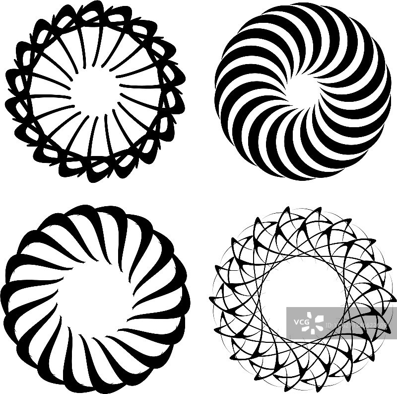圆形径向图标图案曼荼罗形状漩涡图片素材