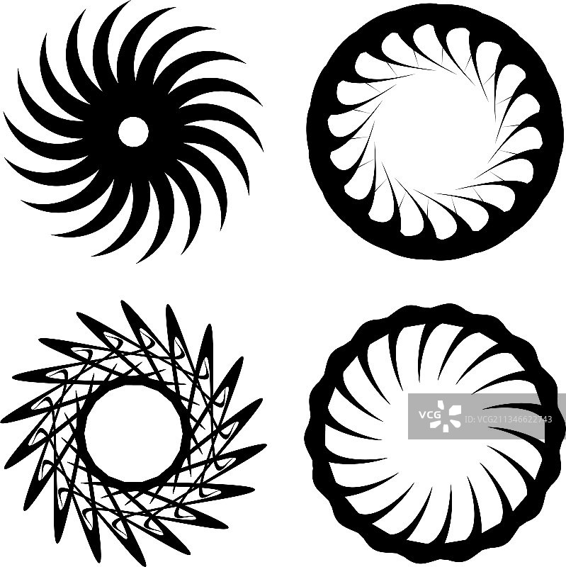 圆形径向图标图案曼荼罗形状漩涡图片素材