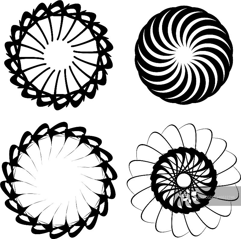 圆形径向图标图案曼荼罗形状漩涡图片素材