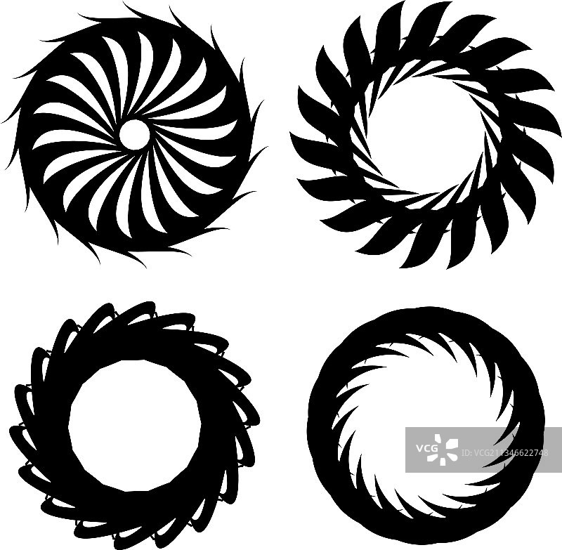 圆形径向图标图案曼荼罗形状漩涡图片素材