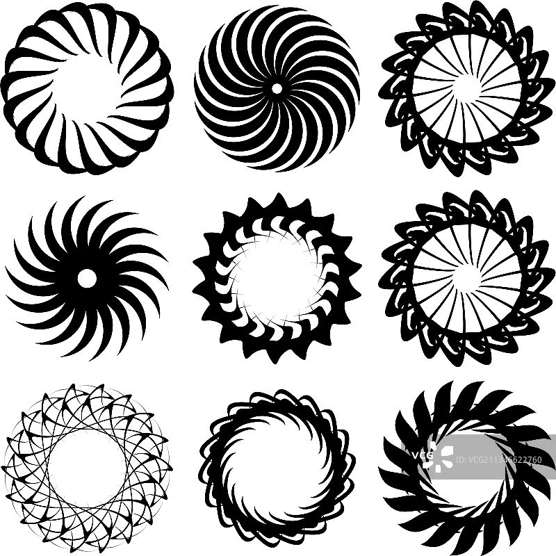圆形径向图标图案曼荼罗形状漩涡图片素材