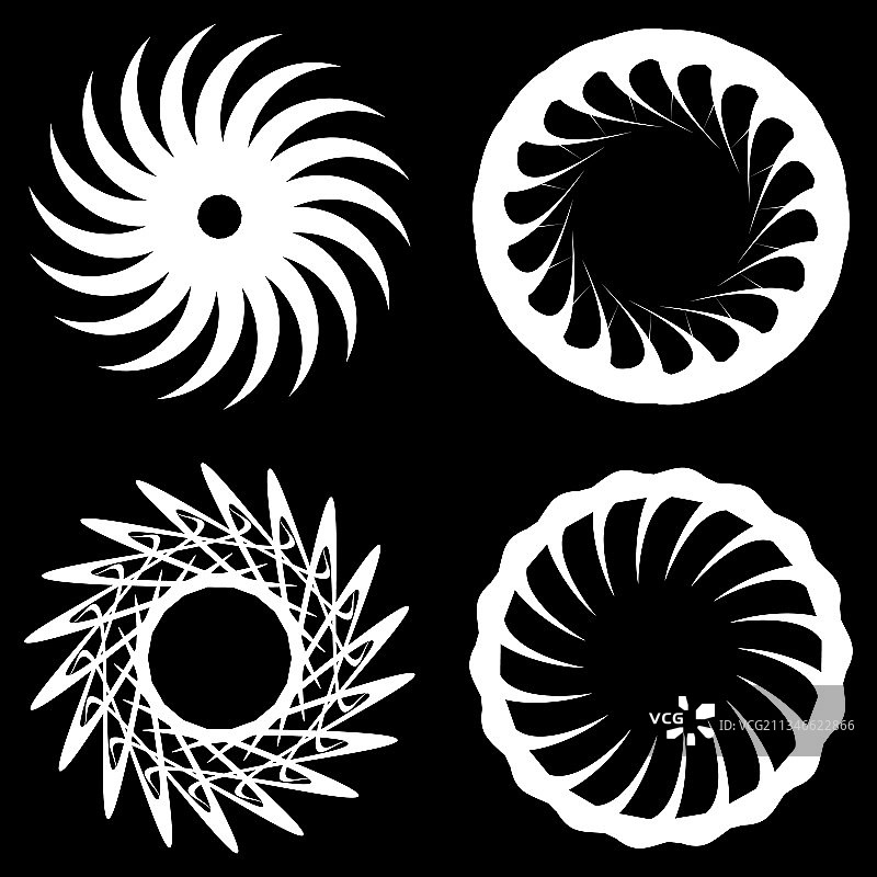 圆形径向图标图案曼荼罗形状漩涡图片素材