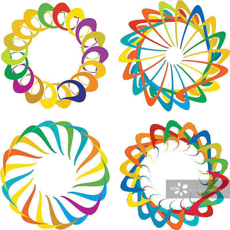 圆形径向图标图案曼荼罗形状漩涡图片素材