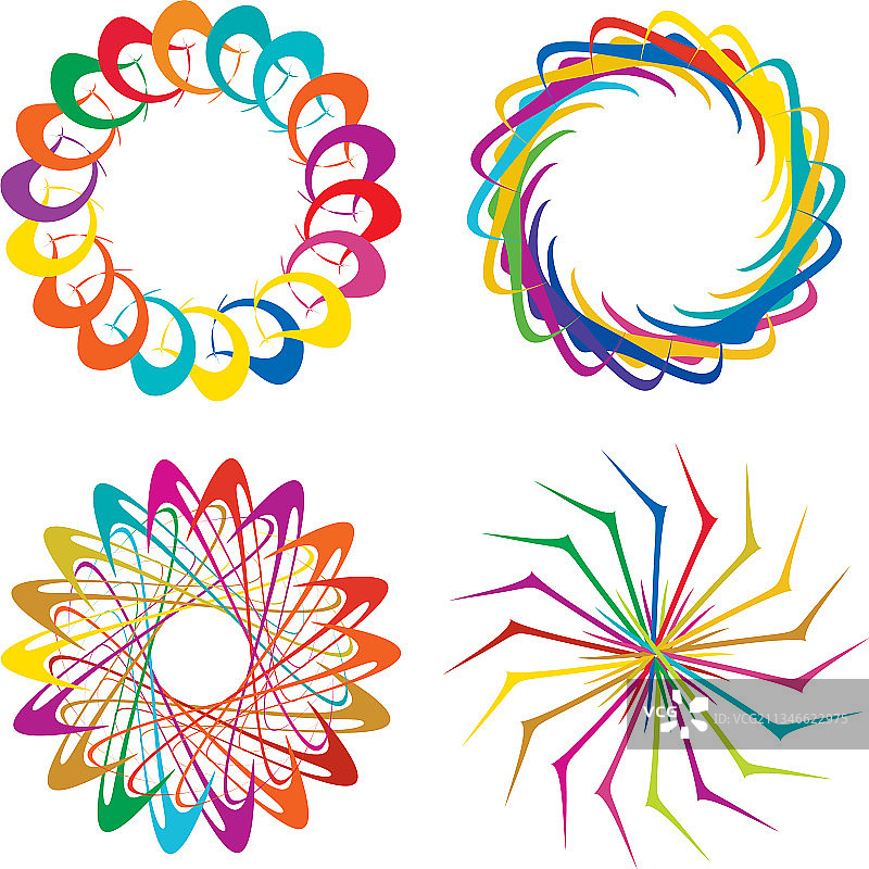圆形径向图标图案曼荼罗形状漩涡图片素材