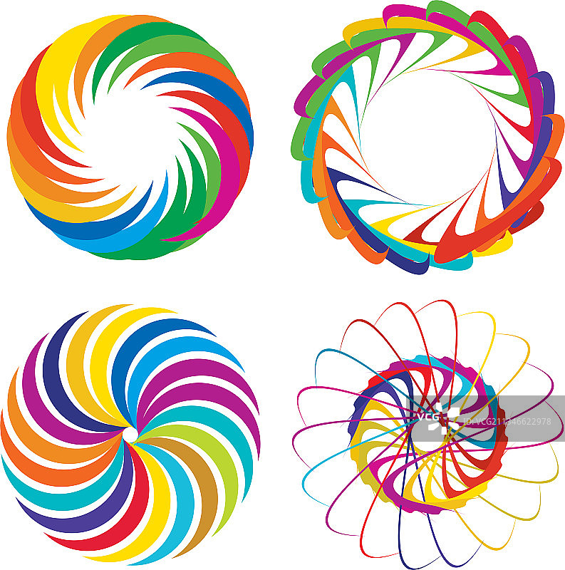 圆形径向图标图案曼荼罗形状漩涡图片素材