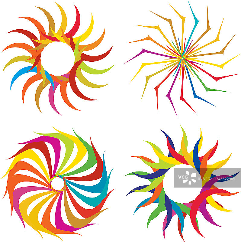 圆形径向图标图案曼荼罗形状漩涡图片素材