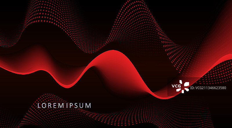 红色明亮光滑波浪线条图片素材