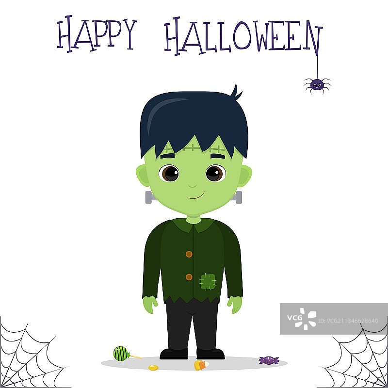 万圣节派对上穿着可爱的男孩图片素材