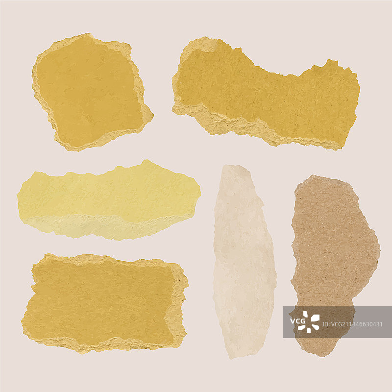 黄色简约风手工撕纸图片素材