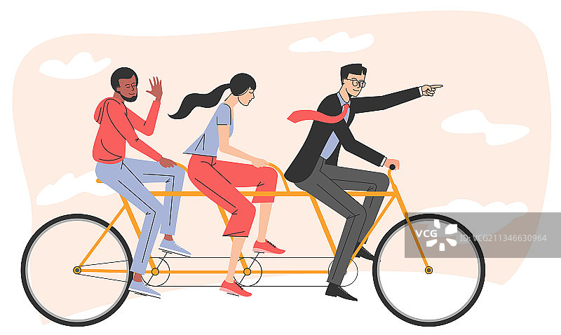 人们骑双人自行车图片素材