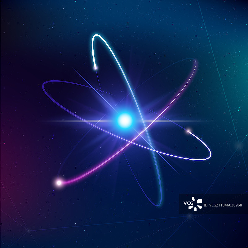 原子科学生物技术紫色霓虹图形图片素材
