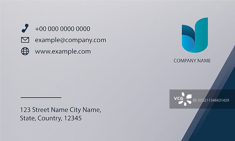 蓝色调可编辑名片模板图片素材