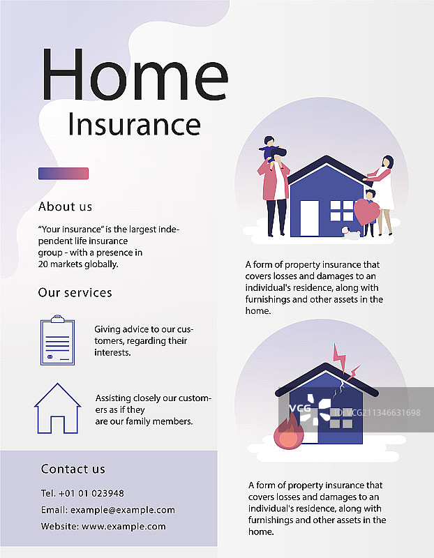 房屋保险宣传单模板图片素材