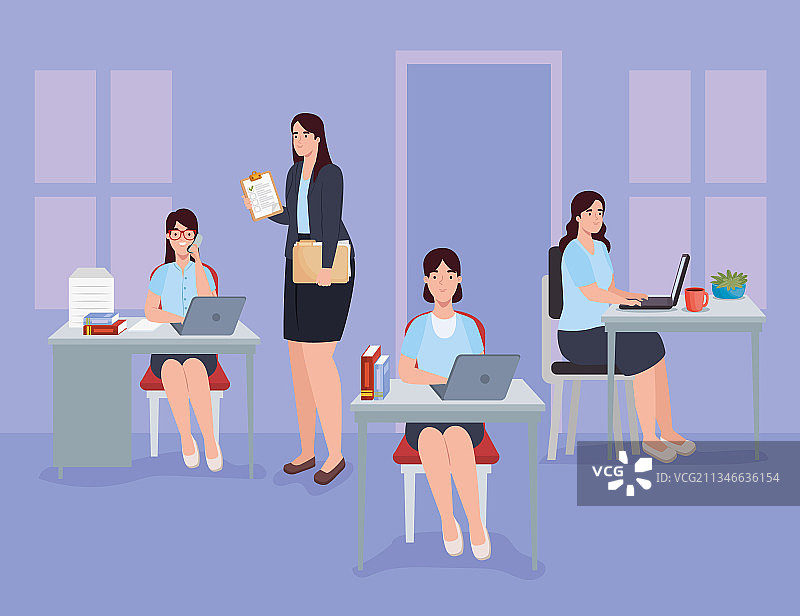 工作场所中的女商人图片素材