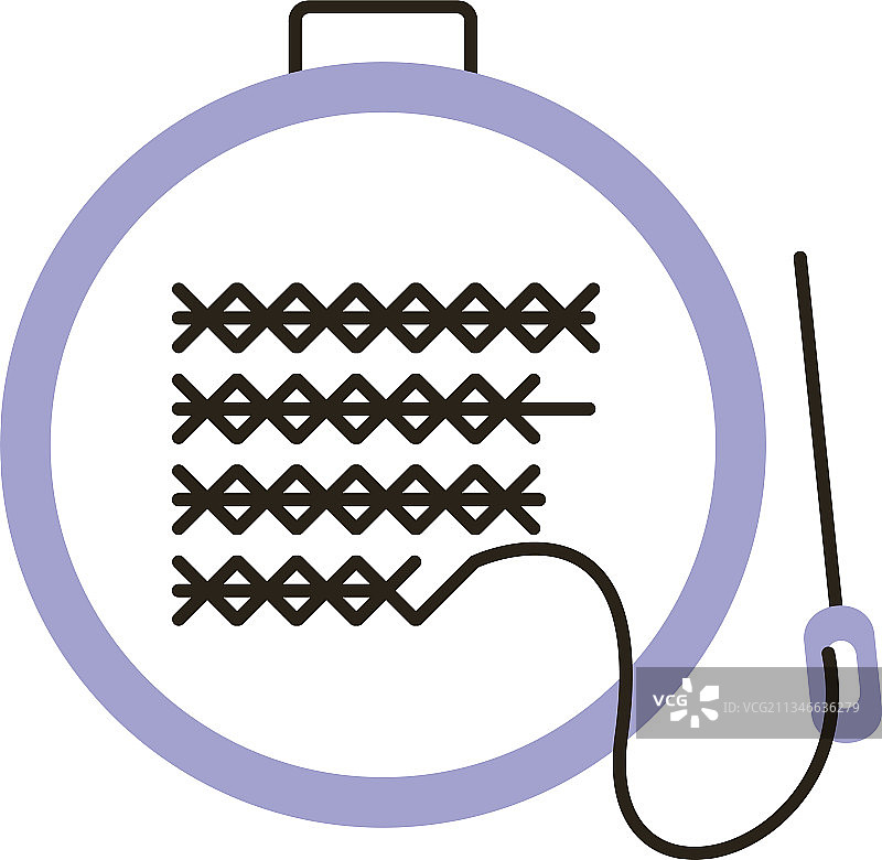 带针的刺绣鼓图片素材