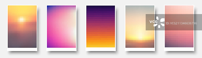 彩色模糊像素化背景图片素材