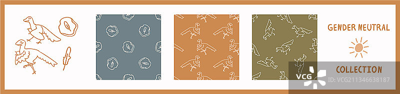 始祖鸟恐龙无缝背景图案图片素材