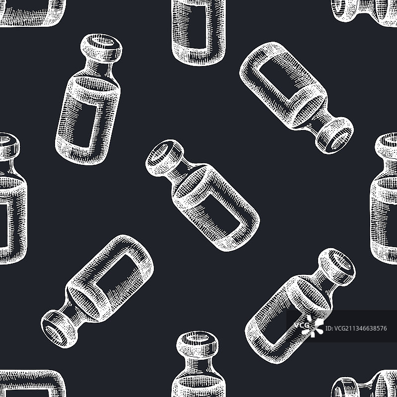 手绘粉笔疫苗无缝图案图片素材