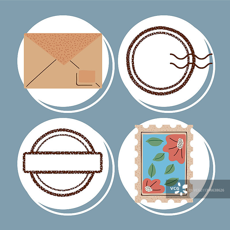 四个邮政服务图标图片素材