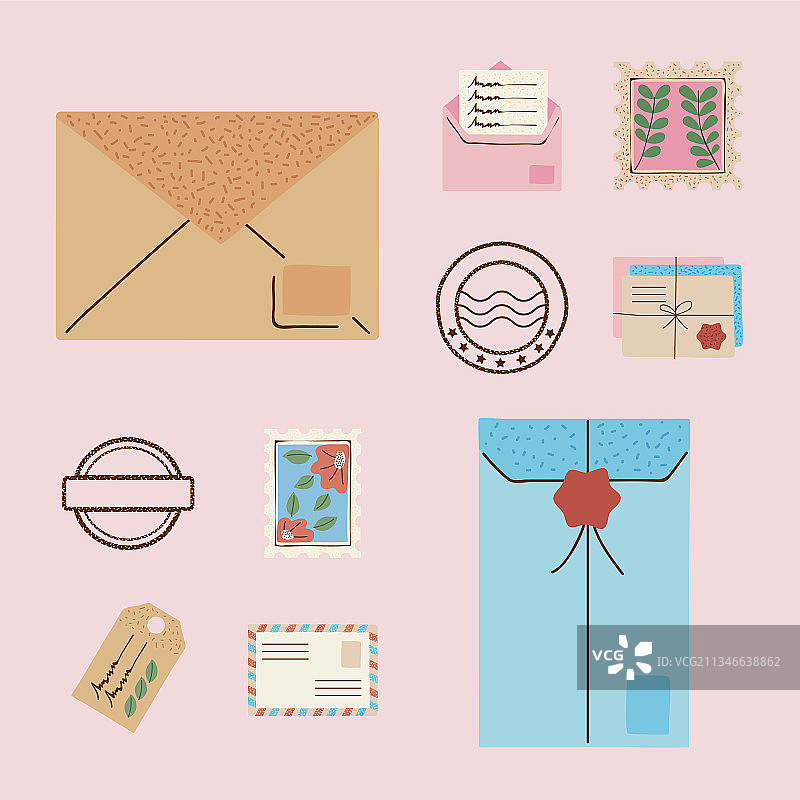 十款邮政服务图标图片素材