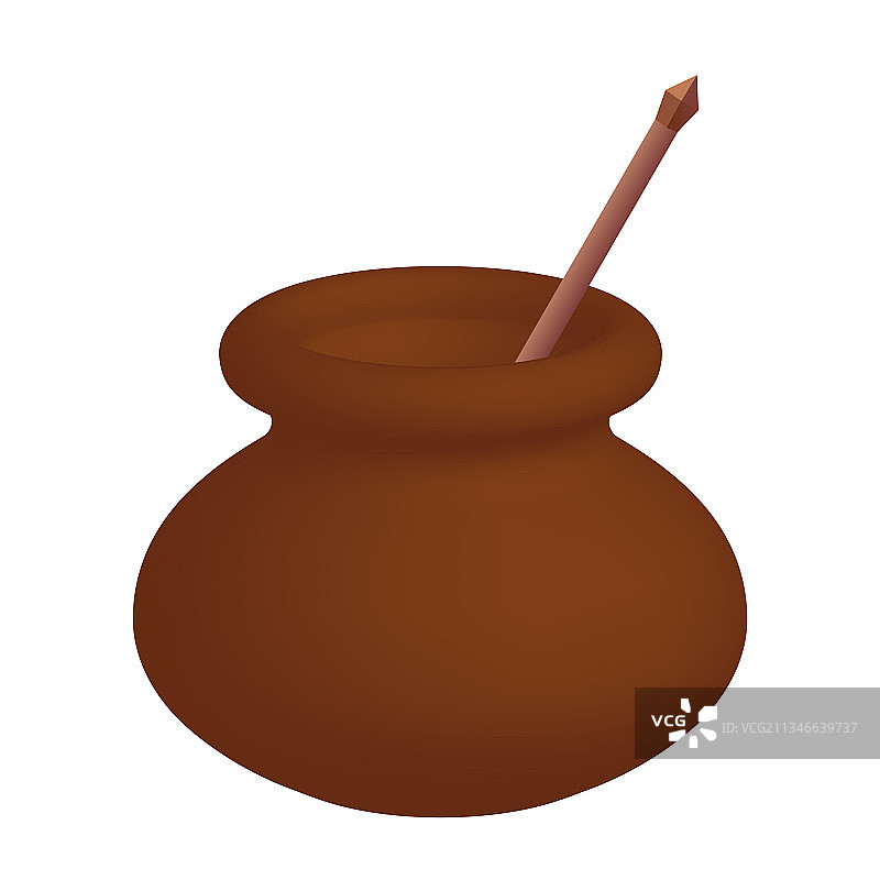 带木勺的石壶3D模型图片素材