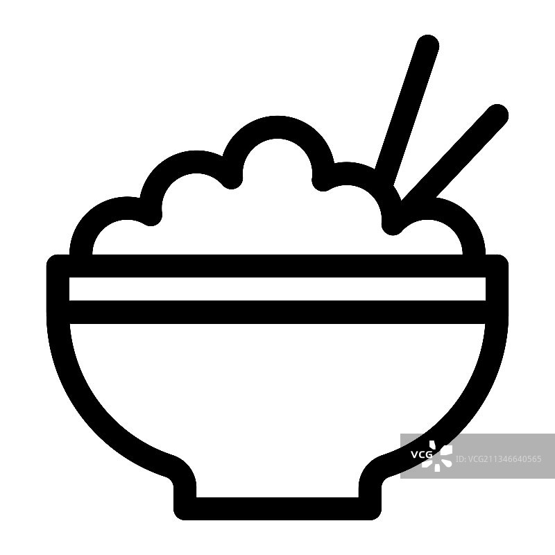 碗中米饭与筷子图片素材