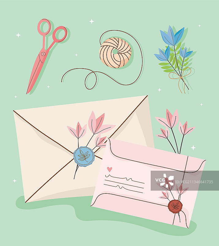 邮件信件和邮票图标图片素材