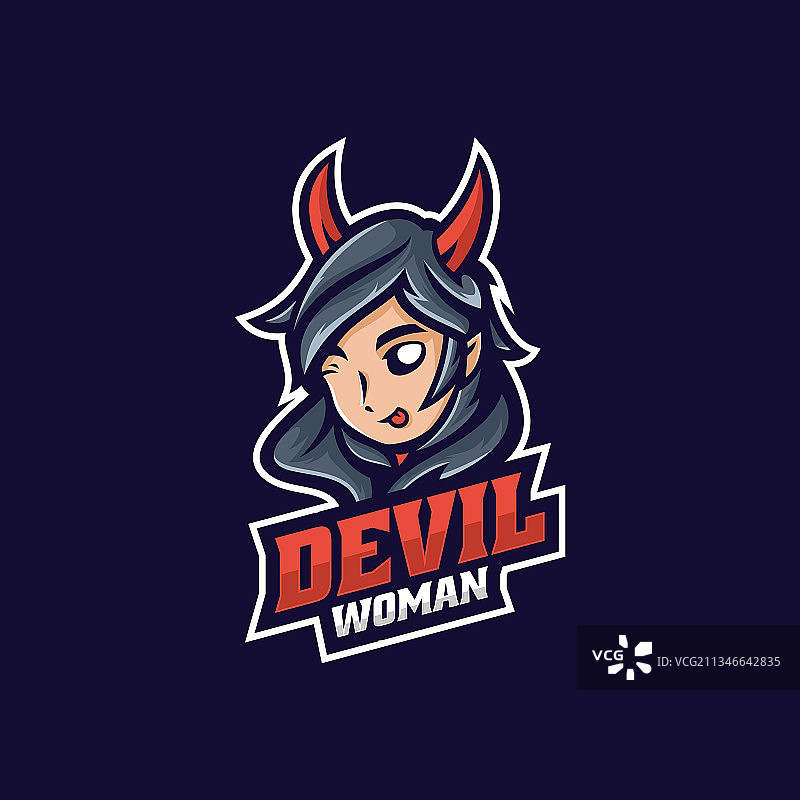 恶魔女人电竞运动风格Logo图片素材
