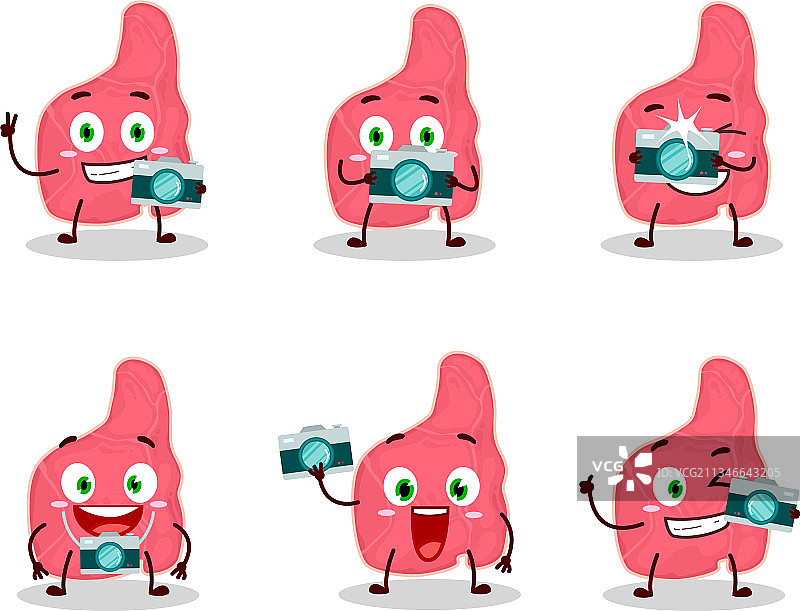 摄影师职业表情符号与肋眼牛排图片素材