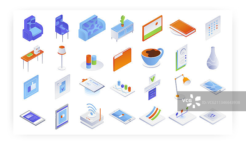 2.5D商务图标集图片素材