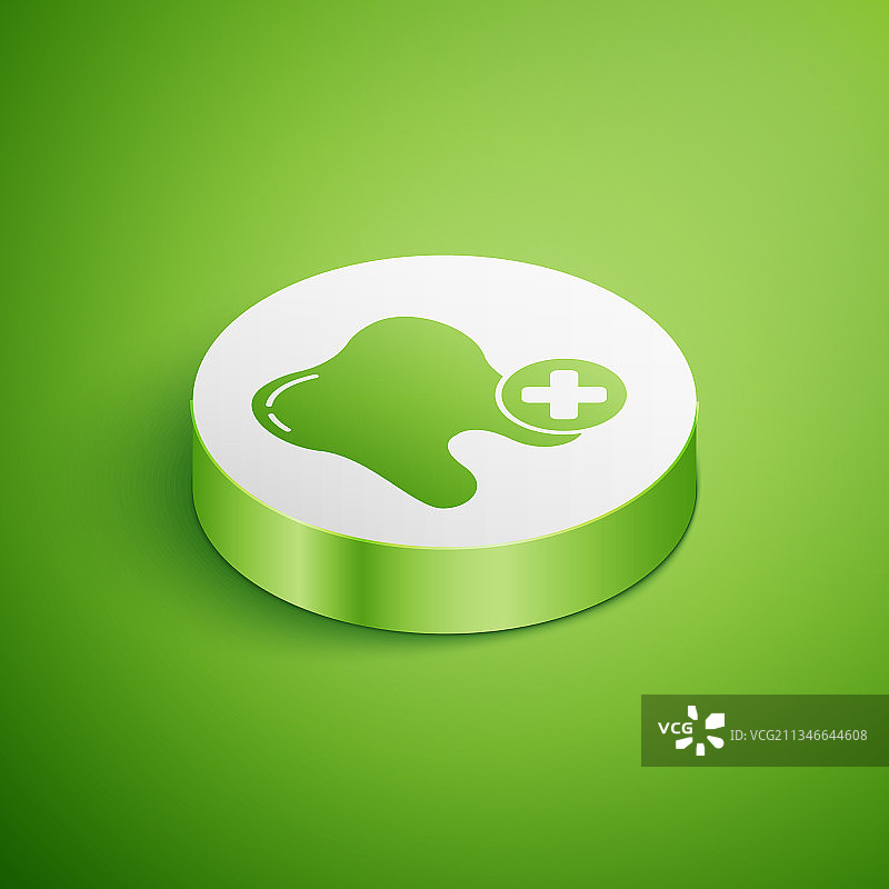 2.5D龋齿图标（绿色背景）图片素材