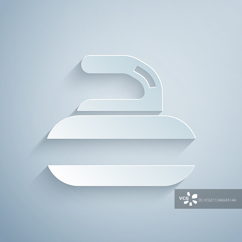 冰壶运动石块纸雕图标图片素材