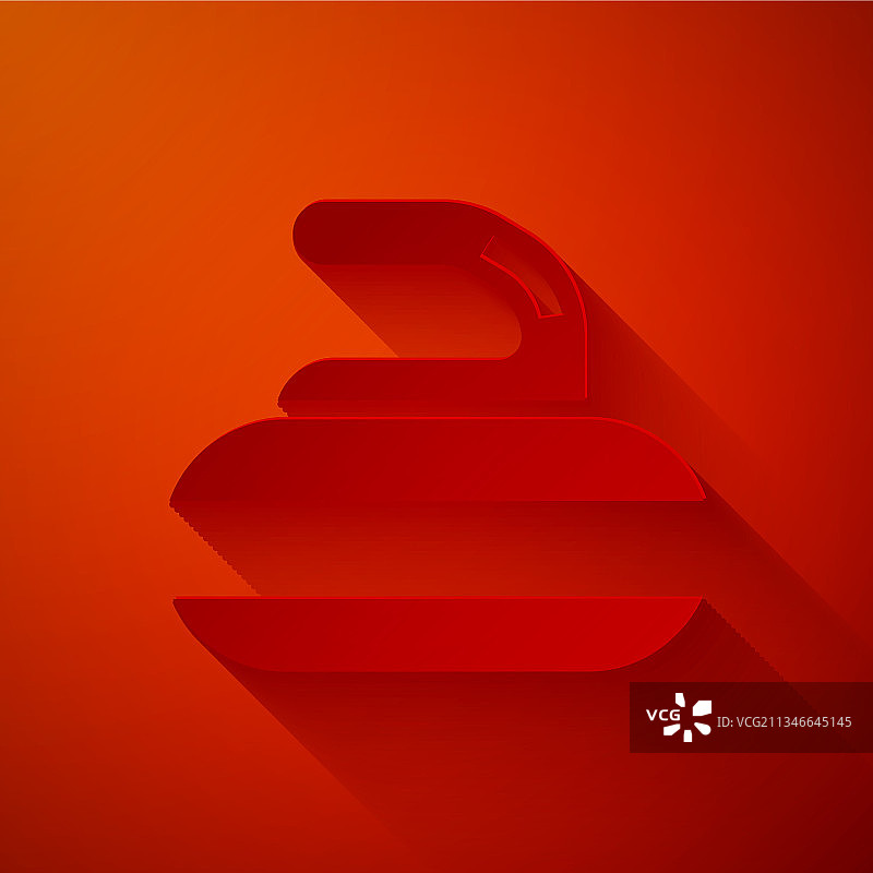 冰壶运动石块纸雕图标图片素材