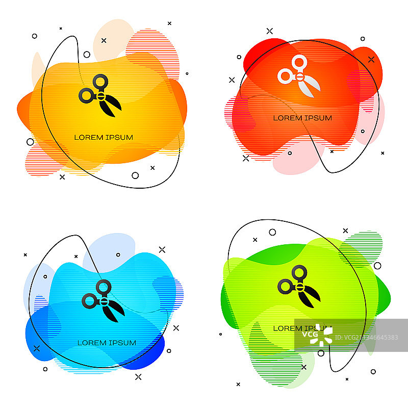 白色背景上孤立的黑色剪刀图标图片素材