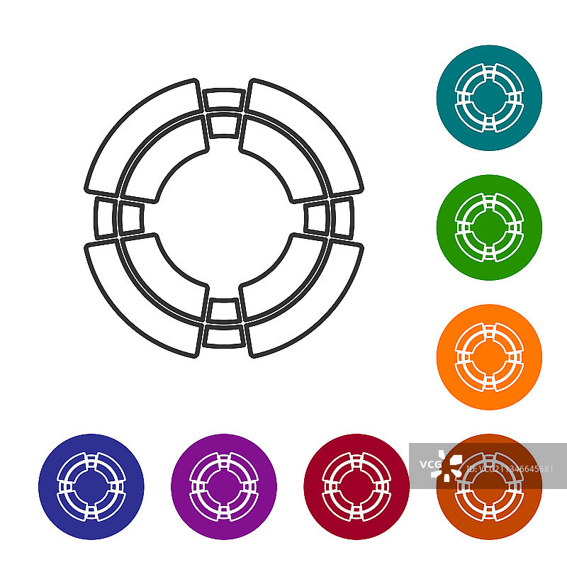 黑色商务救生圈图标图片素材