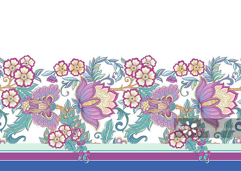 程式化装饰花卉图案无缝背景图片素材