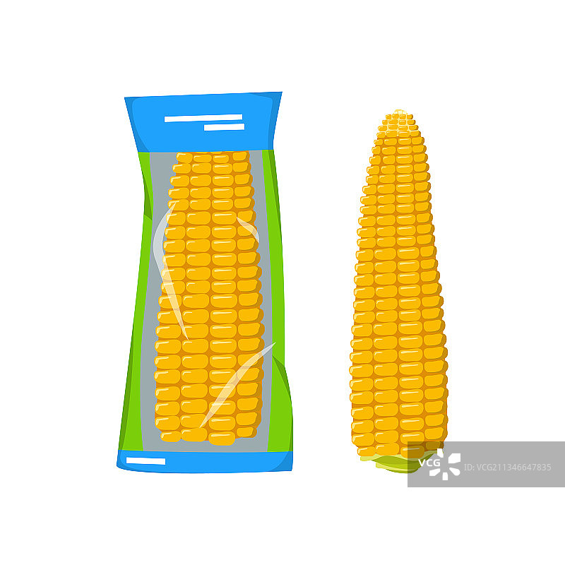 真空包装的速食玉米棒图片素材
