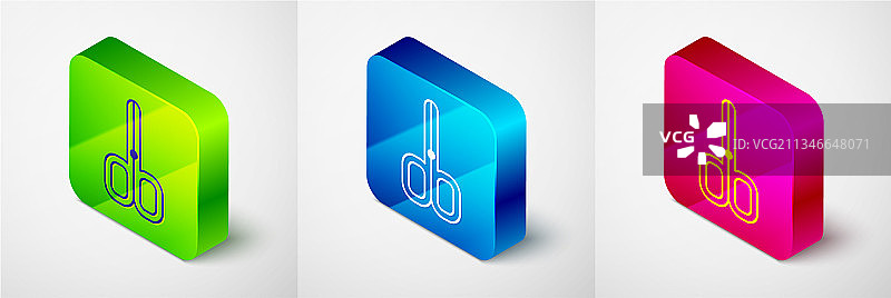 2.5D指甲剪刀图标，灰色背景图片素材