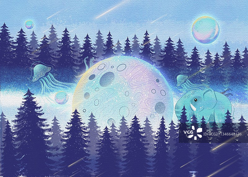 翱翔宇宙原创插画图片素材