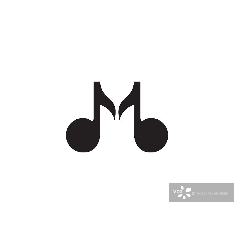 包含字母M的音符标志图片素材