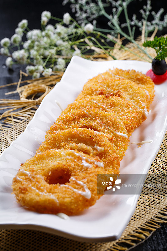 油炸菠萝圈图片素材