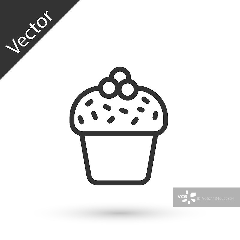 灰色线条蛋糕图标图片素材