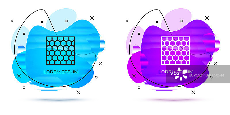 白色背景上的线性蜂窝图标图片素材