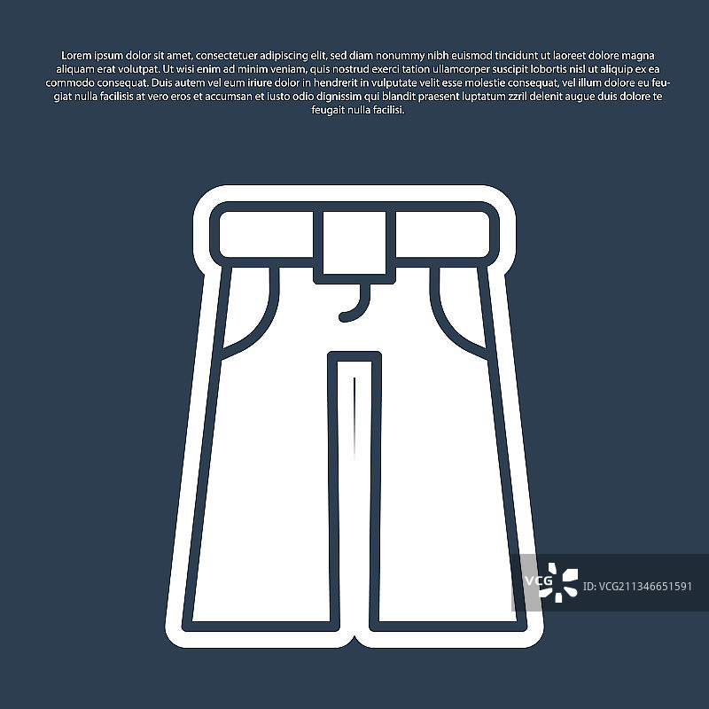 蓝色线条牛仔裤图标图片素材