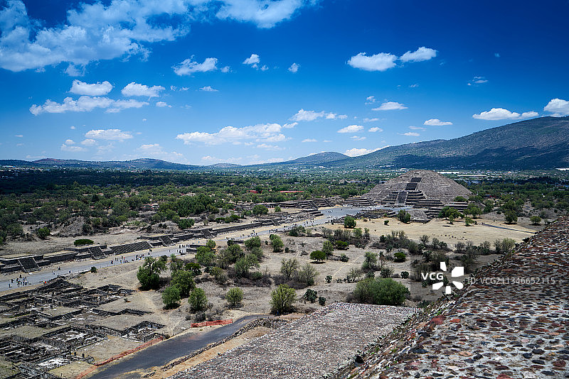 墨西哥城特奥蒂瓦坎，太阳金字塔，月亮金字塔，古城，世界遗产图片素材