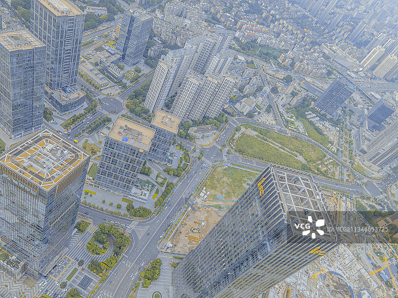 航拍福州市台江区写字楼商业大厦图片素材