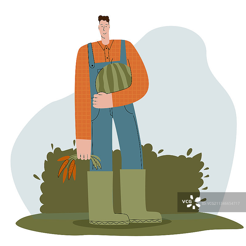 快乐的彩色农夫角色图片素材